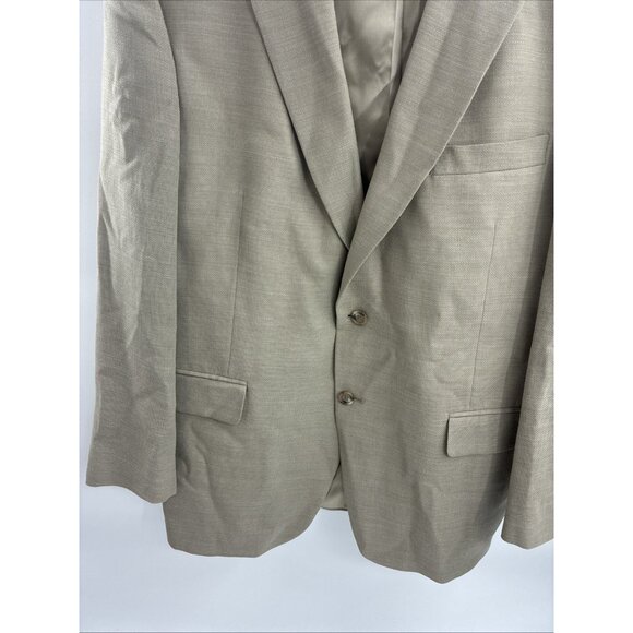 Jos. A. Bank Mens 44 Wool Linen Blazer Tan Two Button Sport Coat Classic Fit - Picture 2 of 7